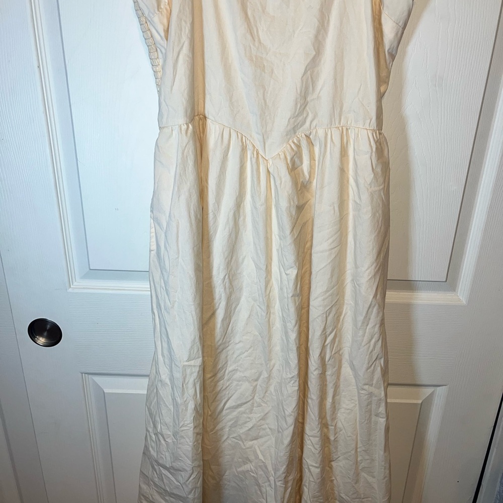 Japna Cream Maxi Dress with Spaghetti Straps - Picture 3 of 6
